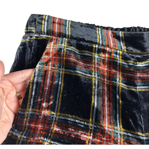 Jcrew Stewart Plaid Velvet Pants sz 00 Holiday Christmas Fall Career - Picture 11 of 11